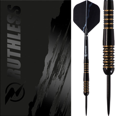 *Ruthless Black Wolf Darts - Steel Tip Tungsten - Gold Ring 21g