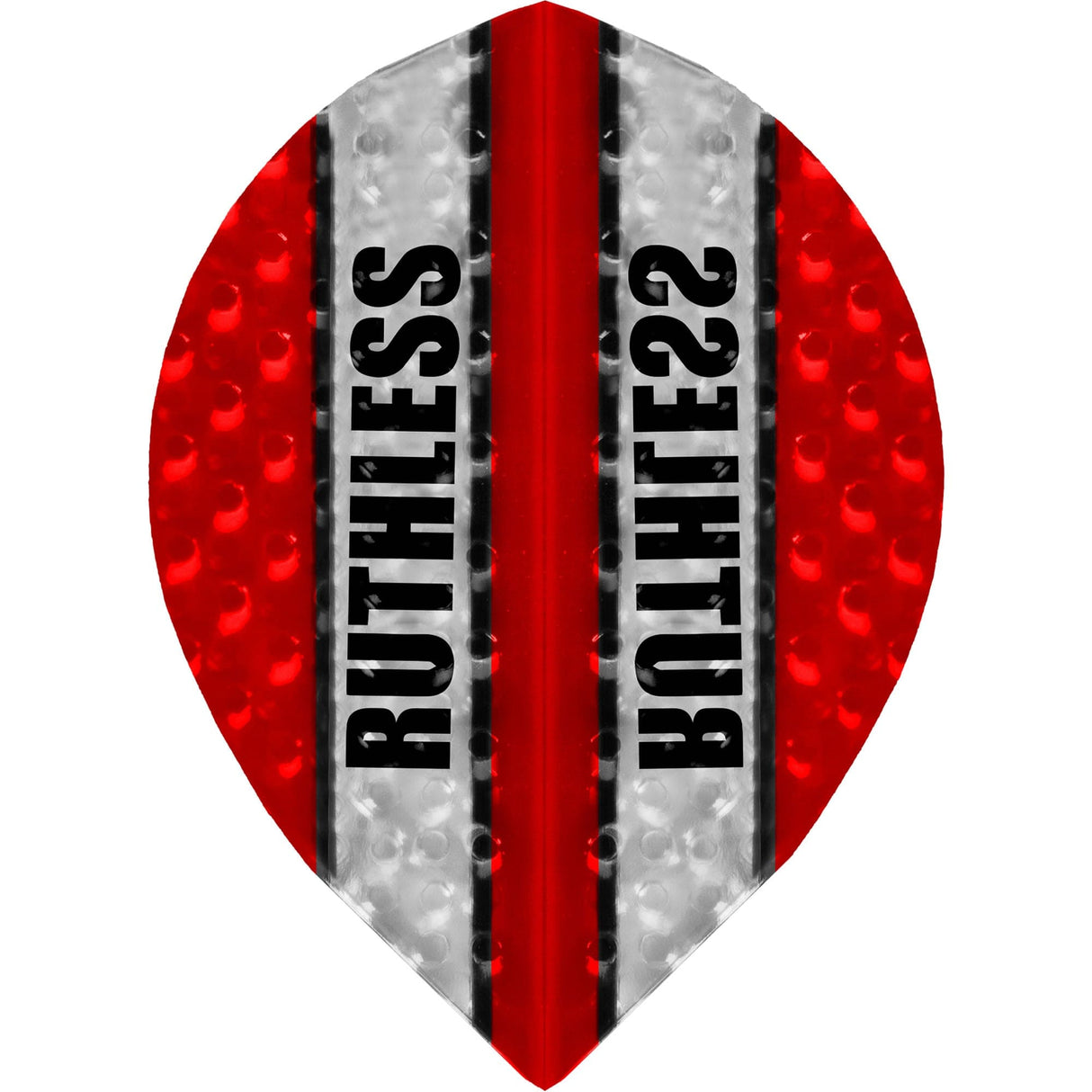 *Ruthless - Clear Panel Embossed - Dart Flights - 100 Micron - Pear Red