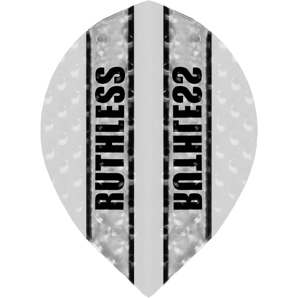 *Ruthless - Clear Panel Embossed - Dart Flights - 100 Micron - Pear White