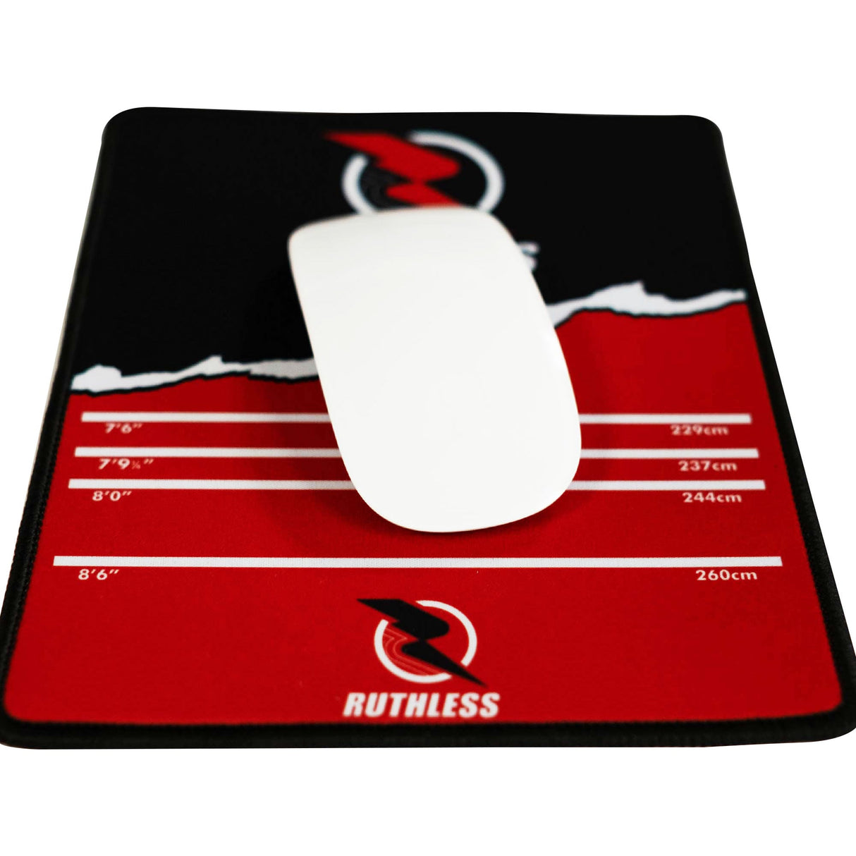 Ruthless Mauspad – Throwline Oche Design – 18 cm x 22 cm – Schwarz und Rot