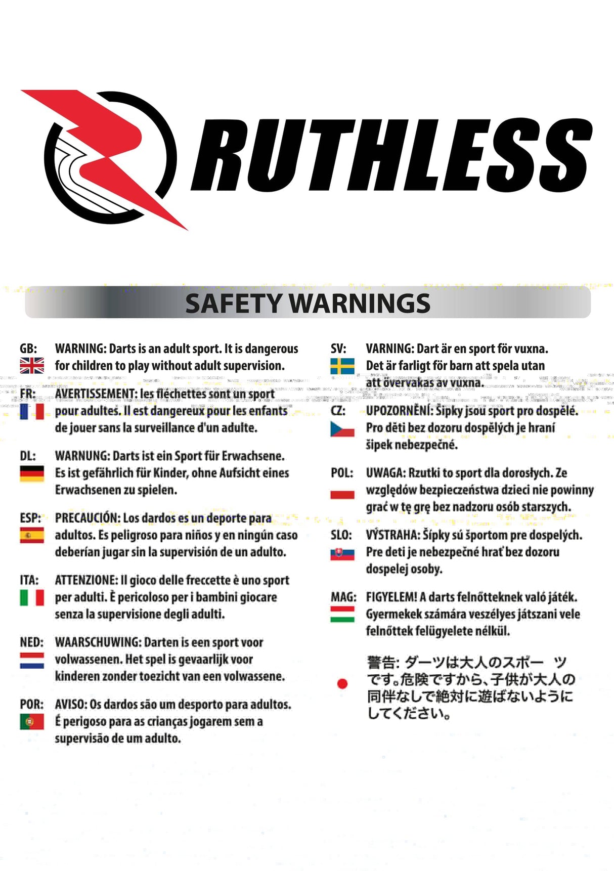 Ruthless Sting Dart Schäfte – Polycarbonat – einfarbig blau – schwarze Oberseite