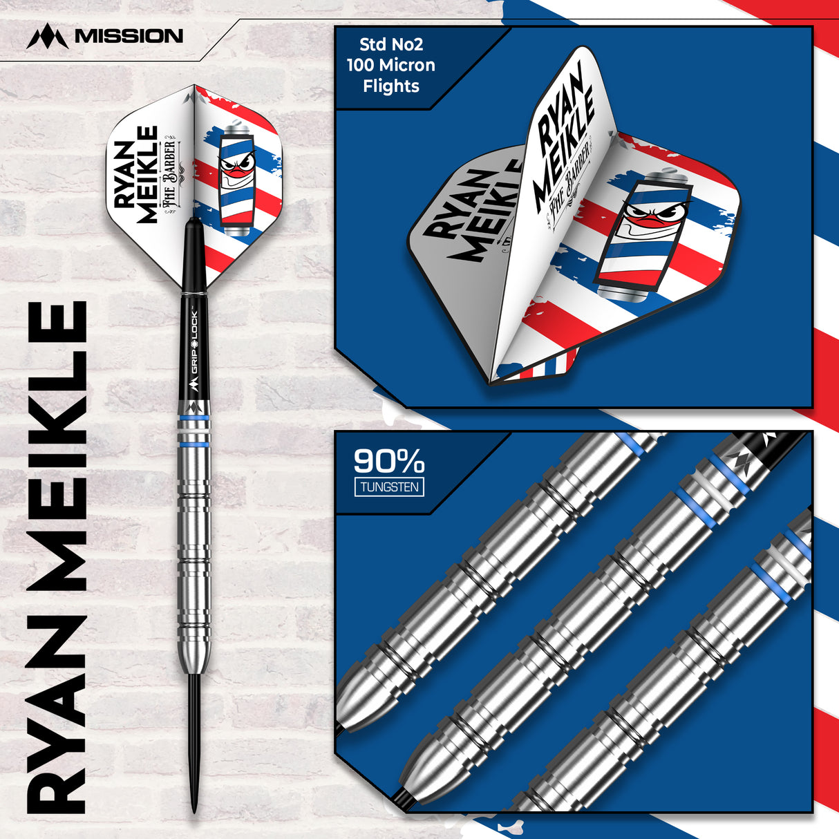 Mission Ryan Meikle Darts - Stahlspitze - 90% Tungsten