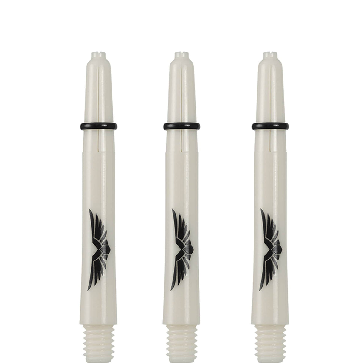 *Shot Eagle Claw Dart Shafts - with Machined Rings - Strong Polycarbonate Stems - Bone White Tweenie