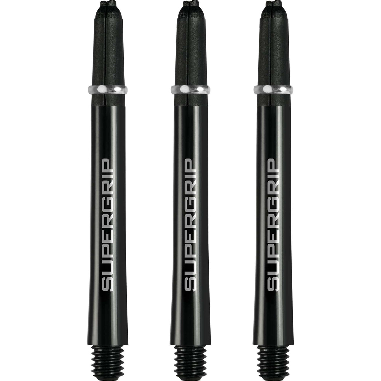 Harrows Supergrip Shafts - Dart Stems - Black Silver Medium