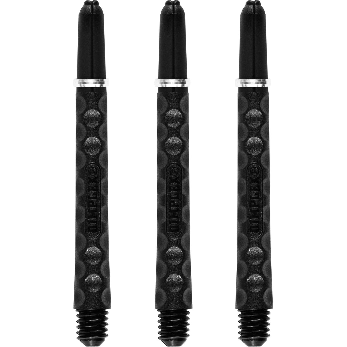 Harrows Dimplex Shafts - Dart Stems - with Rings - Black Medium