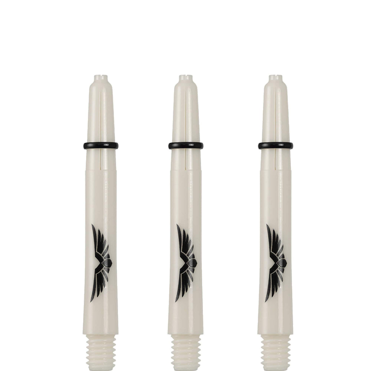 *Shot Eagle Claw Dart Shafts - with Machined Rings - Strong Polycarbonate Stems - Bone White Short