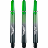 Shot Eagle Claw Dart Shafts - with Machined Rings - Strong Polycarbonate Stems - Black Green Medium