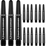 Darts Corner Nylon Dart Shafts - VALUE PACK - 5 Sets - Black Short