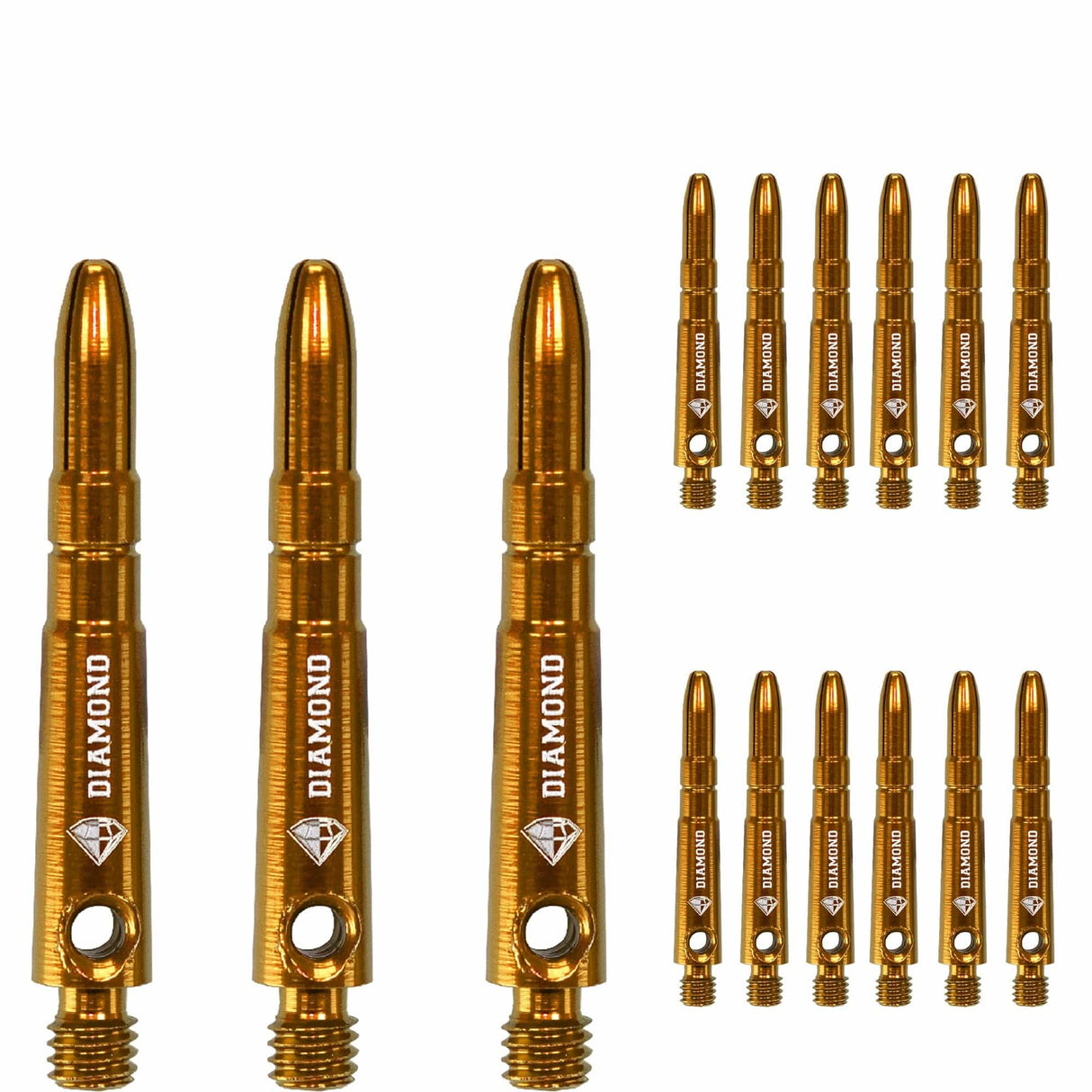 Cuesoul - Aluminium Dart Shafts - Diamond - Value Pack - 4 sets - Gold