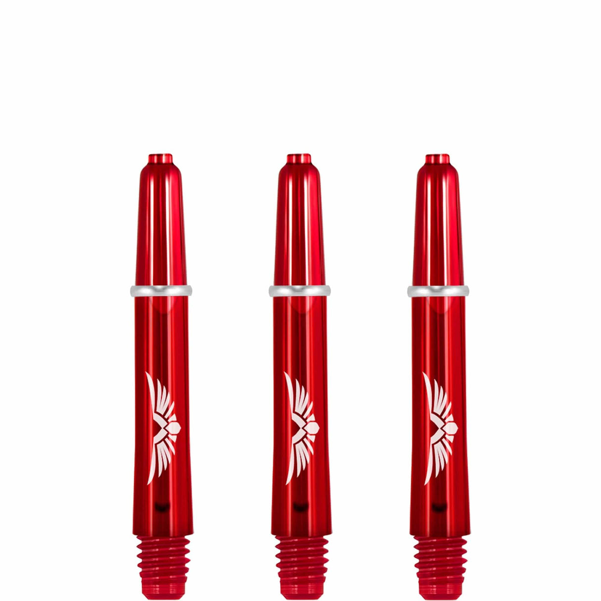 *Shot Eagle Claw Dart Shafts - with Machined Rings - Strong Polycarbonate Stems - Red Short