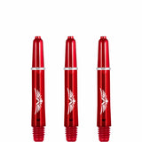 *Shot Eagle Claw Dart Shafts - with Machined Rings - Strong Polycarbonate Stems - Red Short