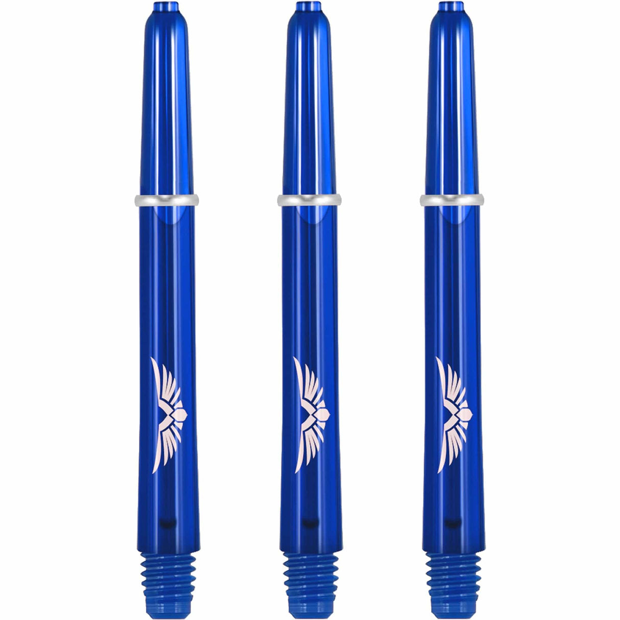 *Shot Eagle Claw Dart Shafts - with Machined Rings - Strong Polycarbonate Stems - Blue Medium