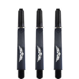 Shot Eagle Claw Dart Shafts - with Machined Rings - Strong Polycarbonate Stems - Clear Black Tweenie