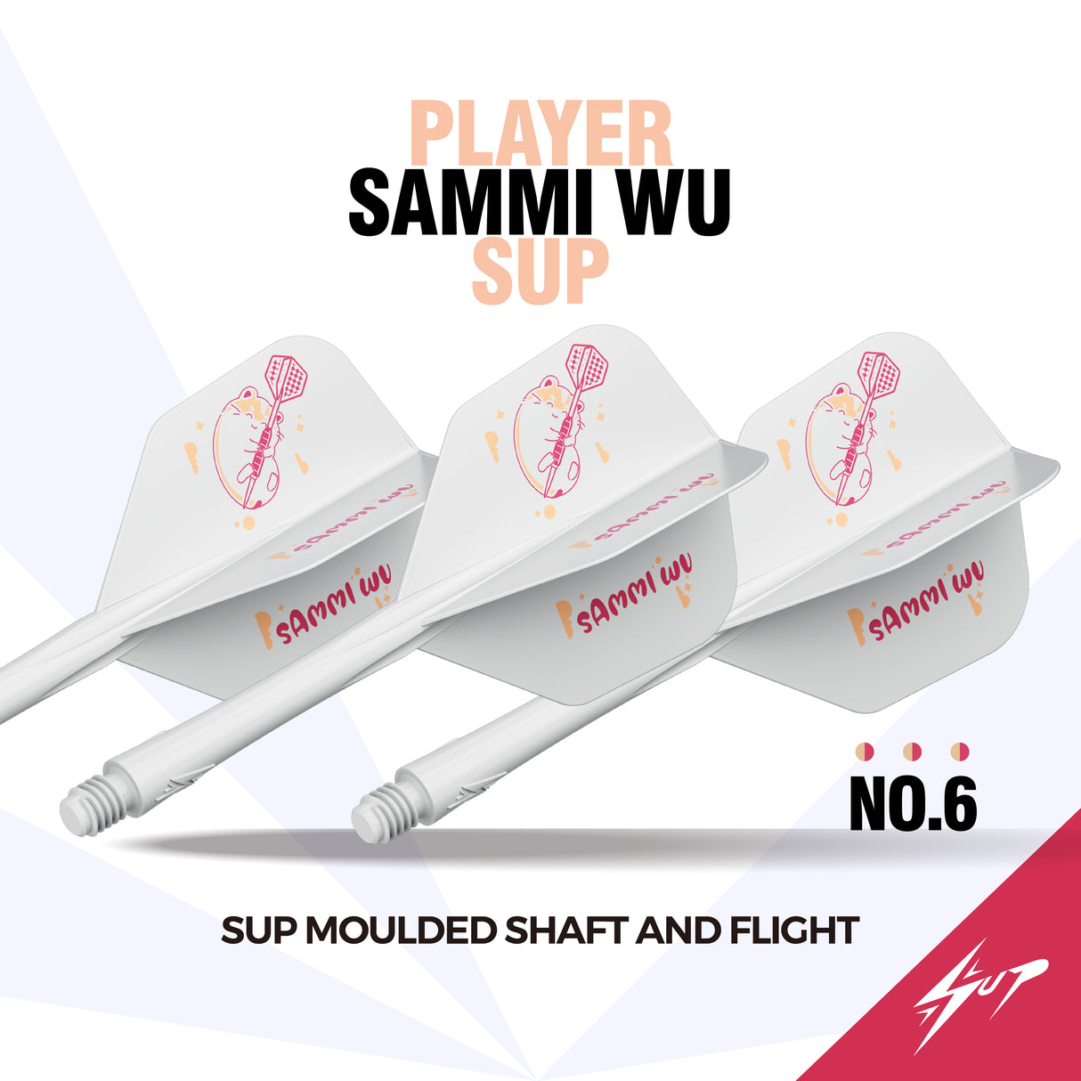 Caliburn SUP Dart Flights - Formgepresster Schaft & Flight - Sammi Wu - Standard No6