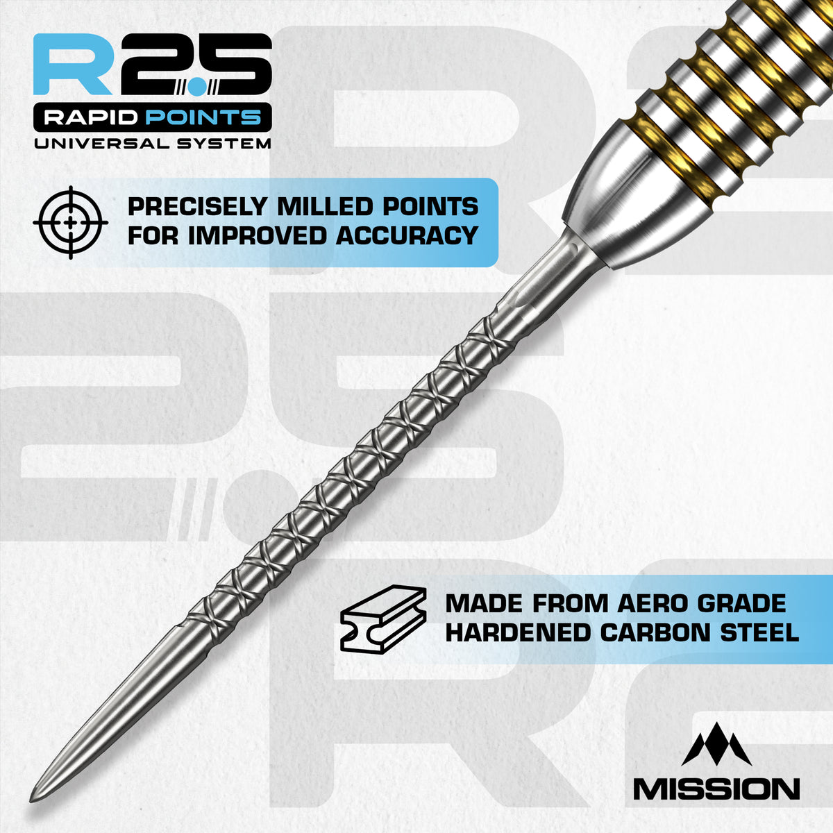 Mission R2.5 Rapid Dartspitzen - Stahlspitze - SC1