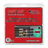 Shot Stahlspitze Geschenkset - Darts, Flights, Schäfte & Case - 24g