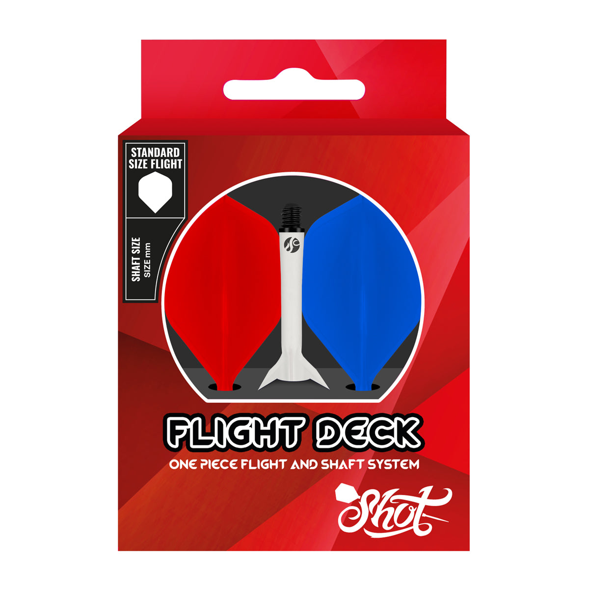Shot Flight Deck - Einteiliges Dart Flight und Schaftsystem - Tricolor