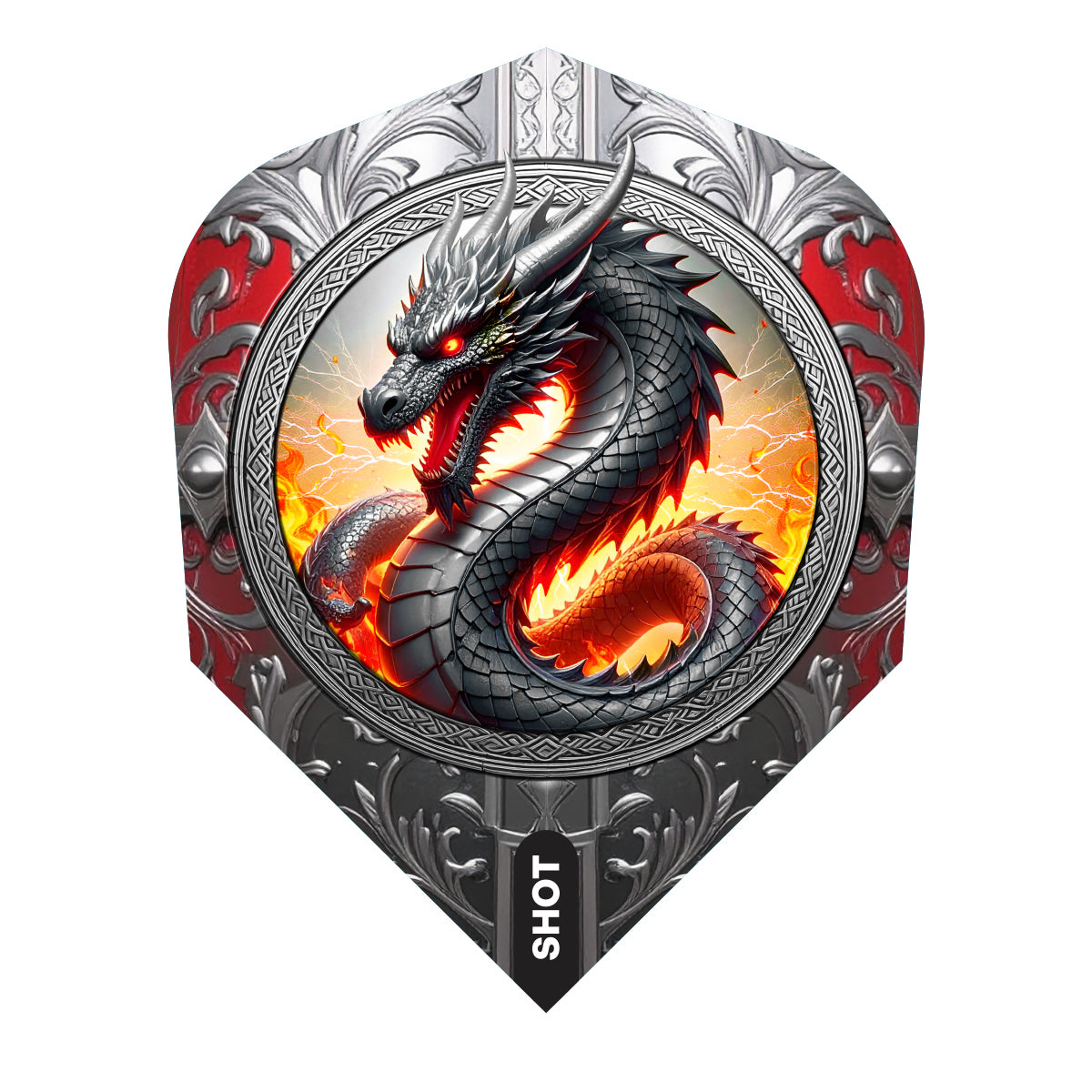 Shot Future Knights Dart Flights - 100 Mikron - Standard No6 - Der Drache