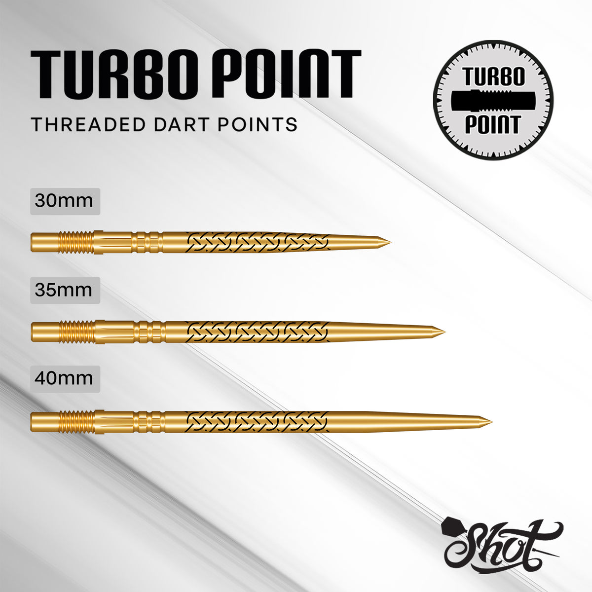 Shot Turbo Dartspitzen - Stahlspitze - Kapene - Gold Ti