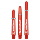 Shot Lock Dart Shafts - Durable Nylon Stems - with Shot Lock Rings - Red