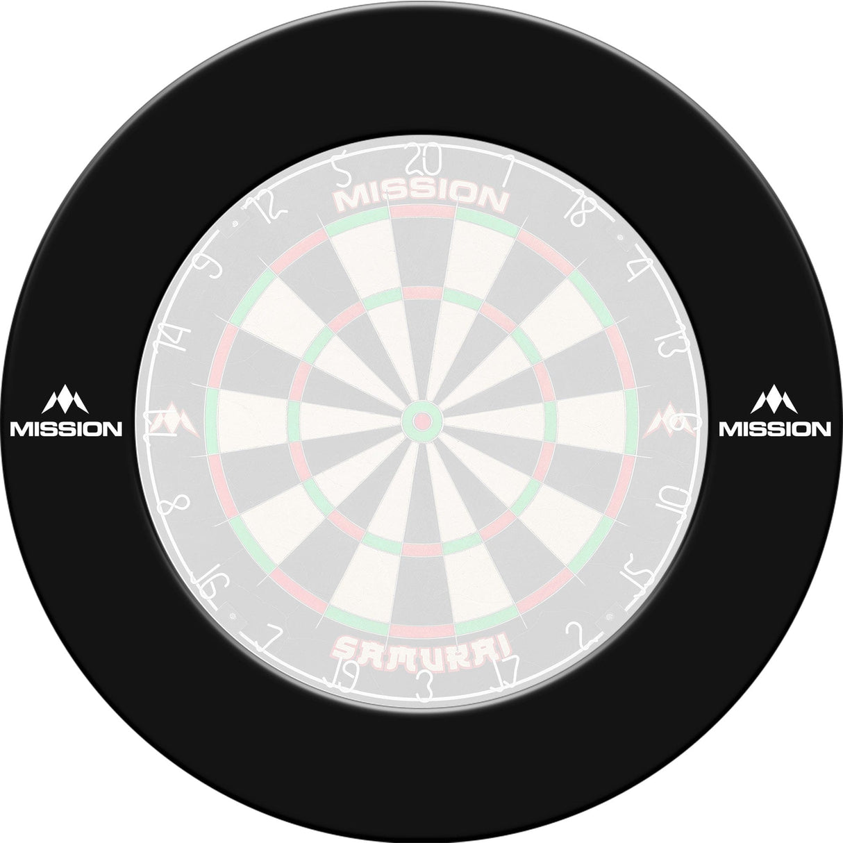 Mission Dartboard Surround - Pro - Heavy Duty - with Logo Black