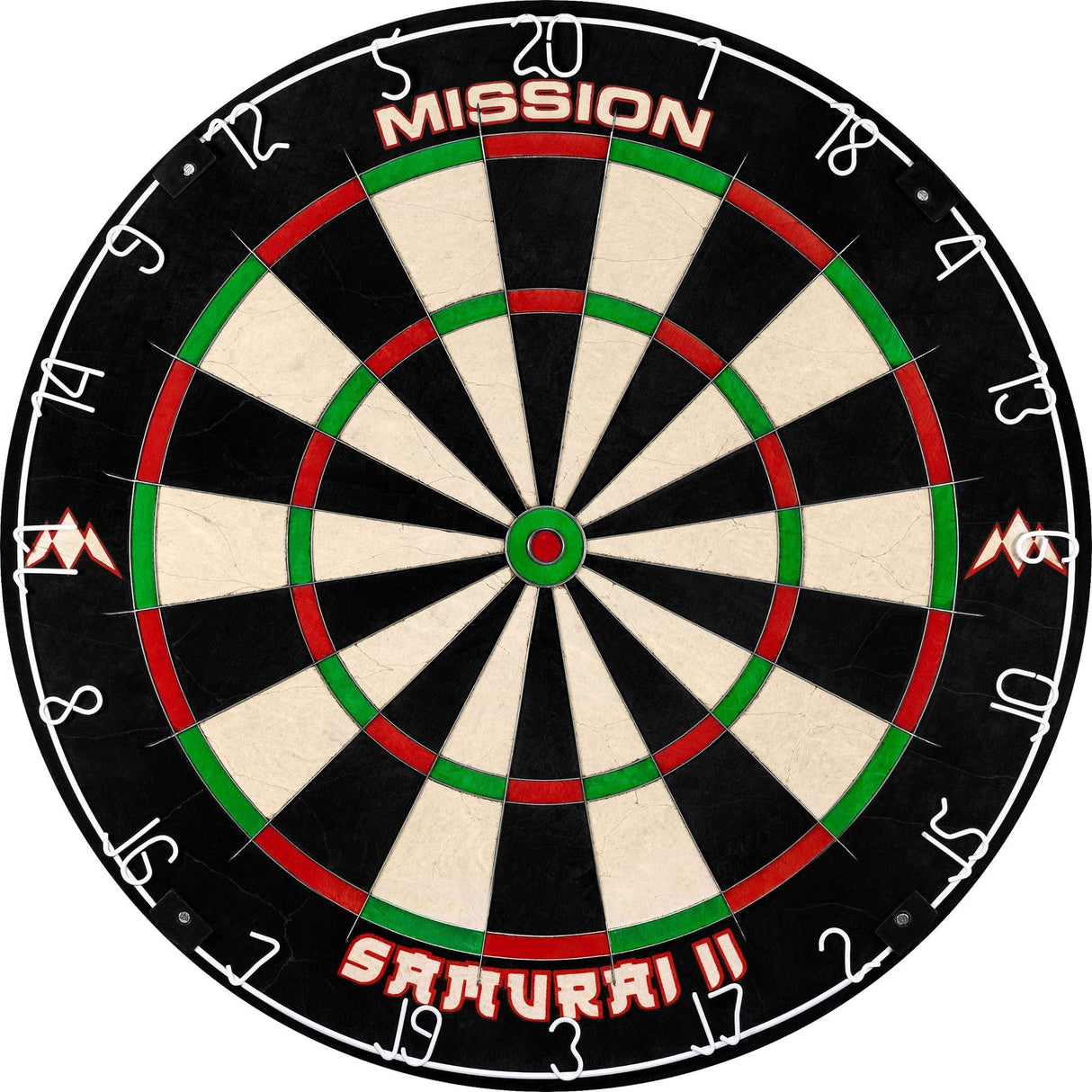 Dartboard Set: Mission Samurai II Dartboard + Pro Surround + Throwline + 6 Darts