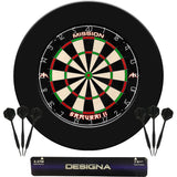 Dartboard Set: Mission Samurai II Dartboard + Pro Surround + Throwline + 6 Darts