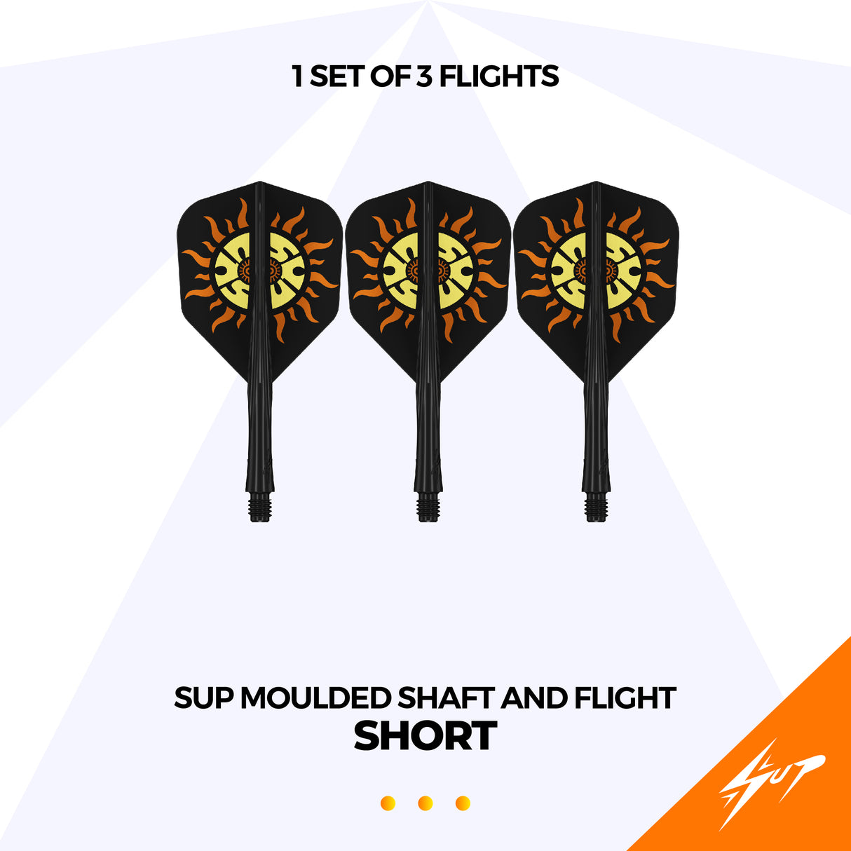 Caliburn SUP Dart Flights - Formgepresster Schaft & Flight - Sonne - Standard No6