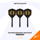Caliburn SUP Dart Flights - Formgepresster Schaft & Flight - Sonne - Standard No6