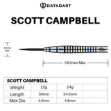 Datadart Scott Campbell Darts - Stahlsptize - 90% Tungsten