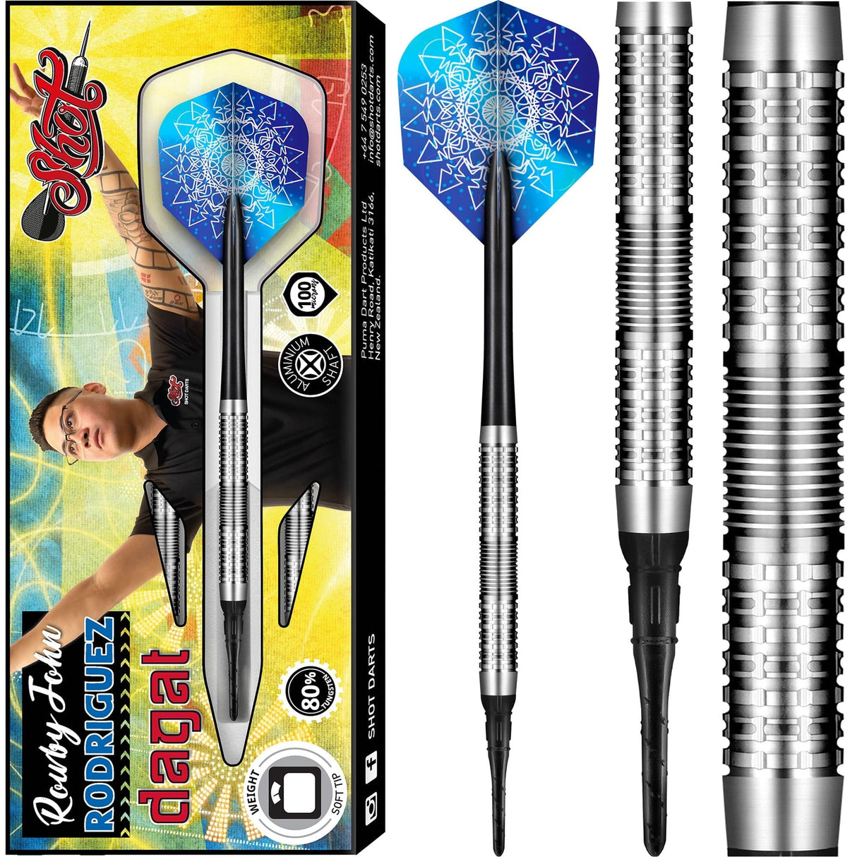 *Shot Rowby-John Rodriguez Darts - Soft Tip Tungsten - Dagat 18g
