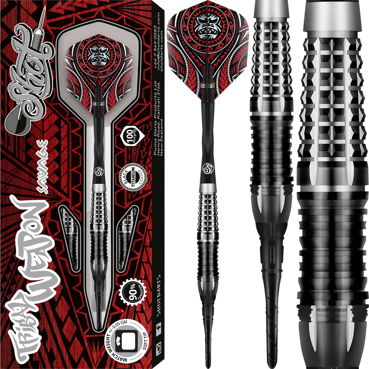 Shot Tribal Weapon Darts - Soft Tip Tungsten - Savage
