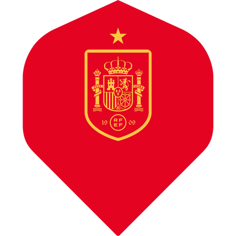 *Espana Football Dart Flights - Official Licensed - 100 Micron - No2 - Std - F1 - Spain - Red