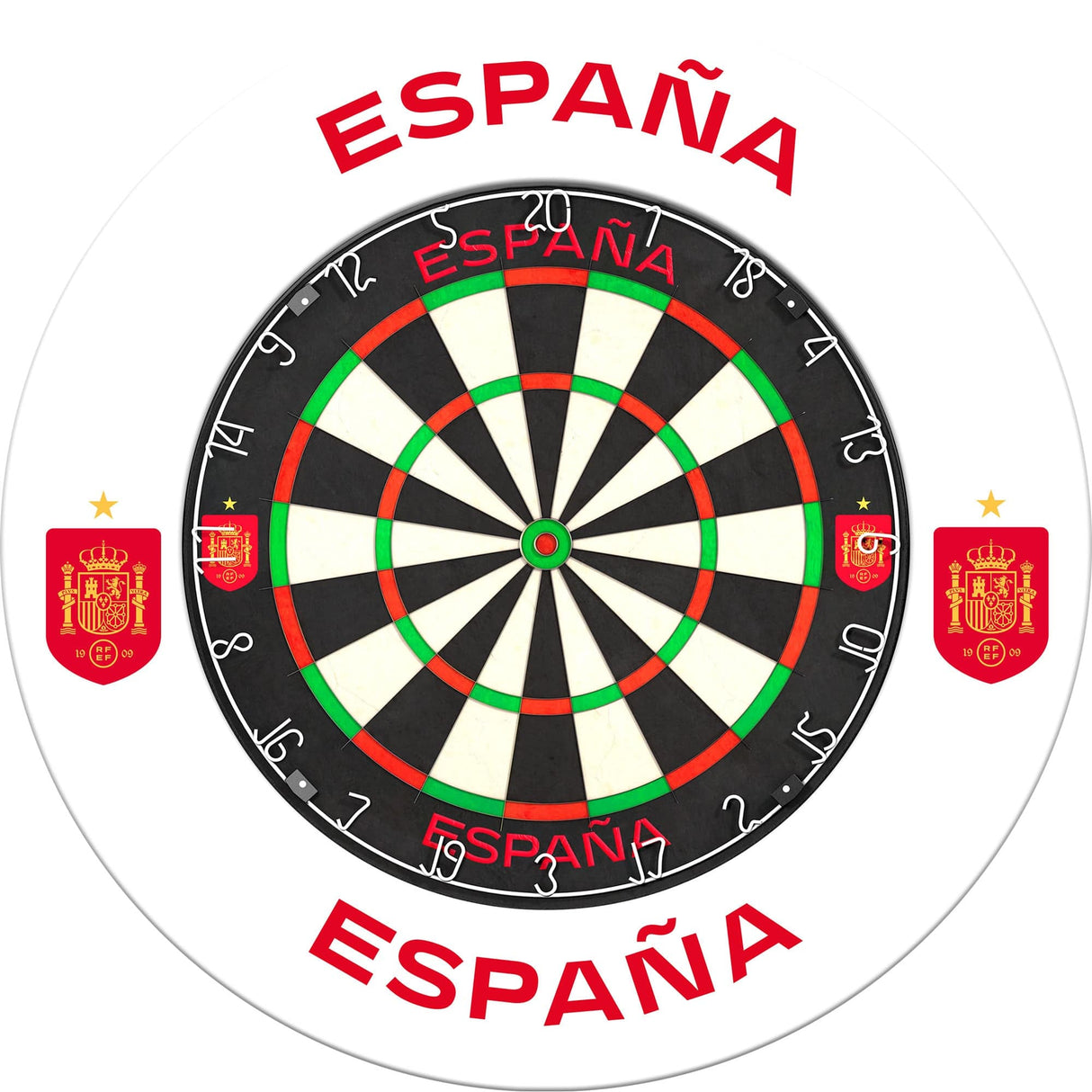 Espana Football Dartboard Surround - Official Licensed - S3 - Spain - White - Red Crest