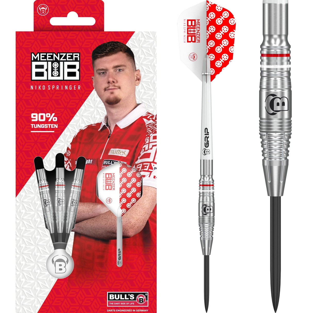 BULL'S Niko Springer Darts - Stahlspitze - 90% Tungsten