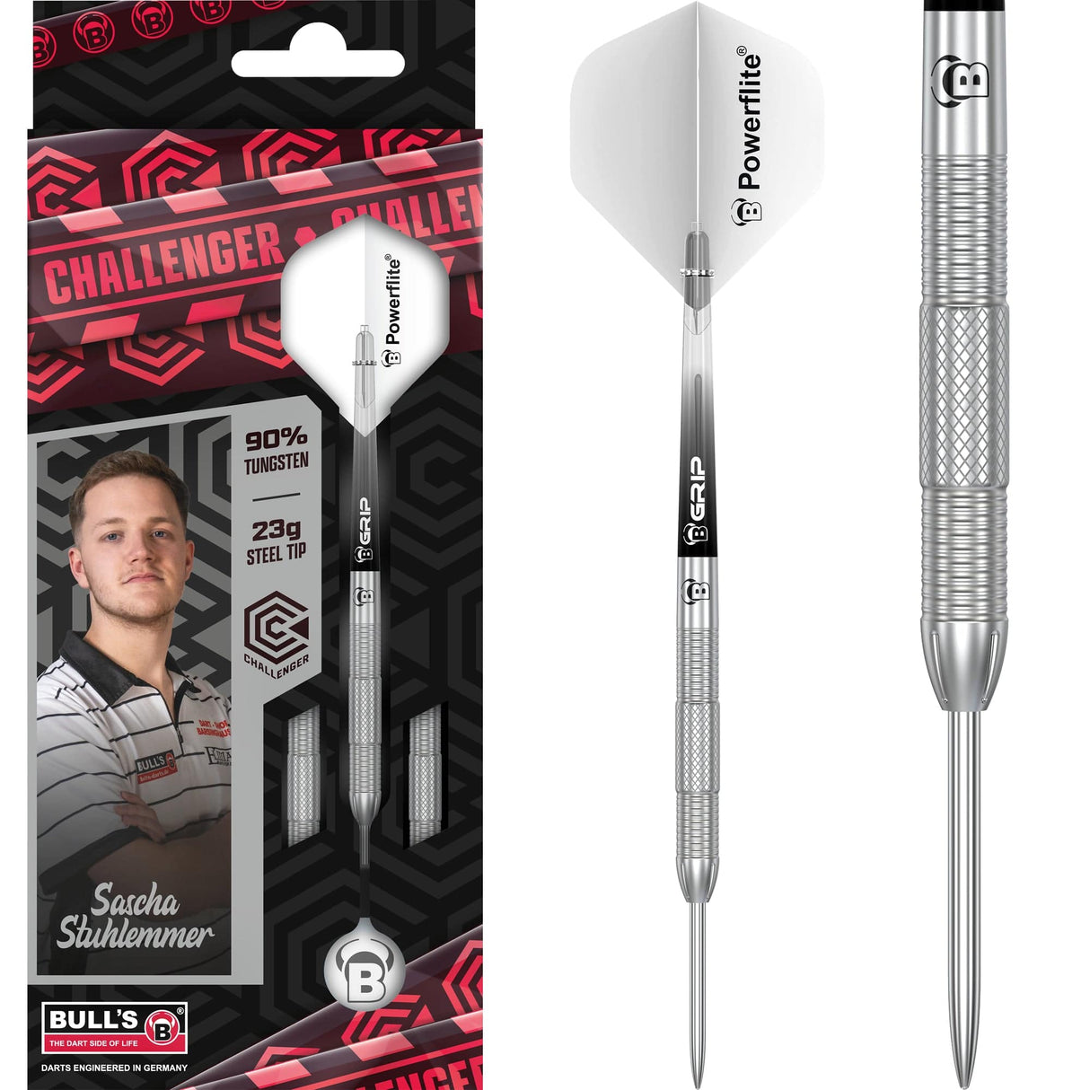 BULL'S Challenger Darts - Stahlspitze - 90% Tungsten - Sascha Stuhlemmer - 23g