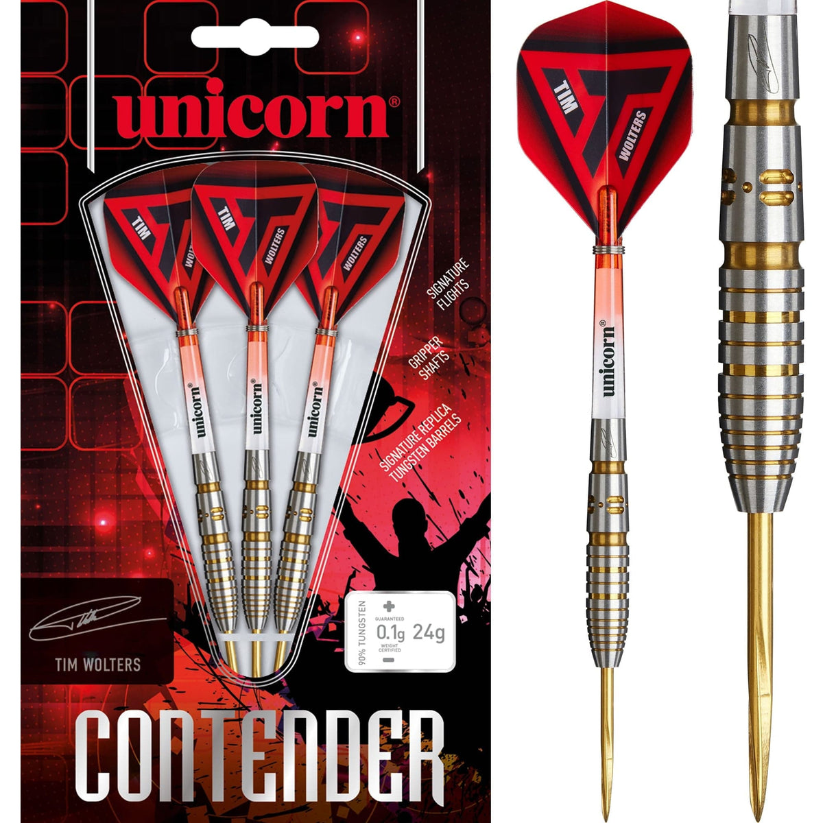 Unicorn Contender Darts – Stahlspitze – 90 % Wolfram – Tim Wolters – 2