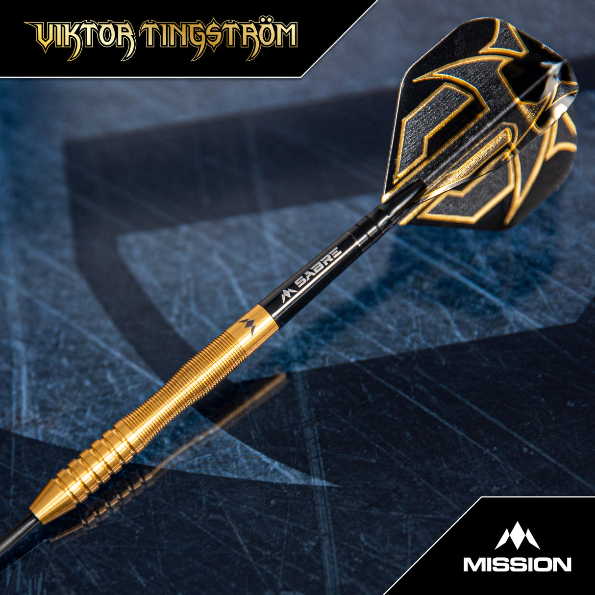 Mission Viktor Tingstrom Darts - Stahlspitze - 90% Tungsten - Gold