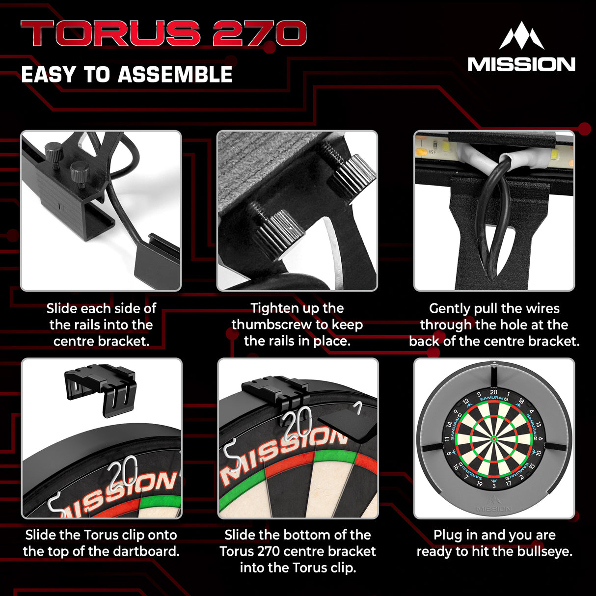 Mission Torus 270 - Dartboard-Beleuchtung - USB-C