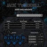 Mission Jack Tweddell Darts - Stahlspitze - 95% Tungsten - Silber