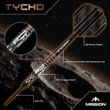 Mission Tycho Darts - Stahlspitze - 95% Tungsten - Schwarz & Bronze PVD