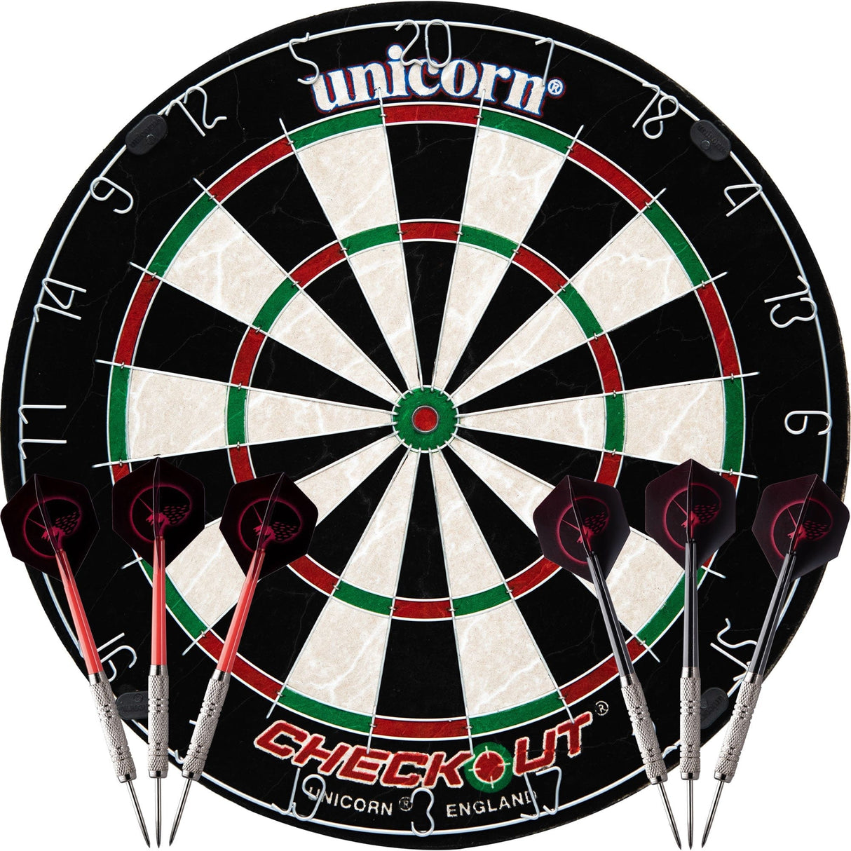 *Unicorn Checkout Dartboard - inkl. 2 Dart-Sets - Komplettes Starterset