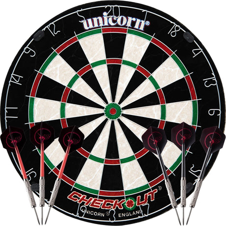 *Unicorn Checkout Dartboard - inc 2 sets of Darts - Full Starter Set