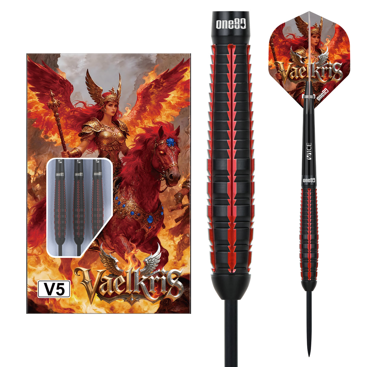One80 Vaelkris Darts - Stahlspitze - 90% Tungsten - V05
