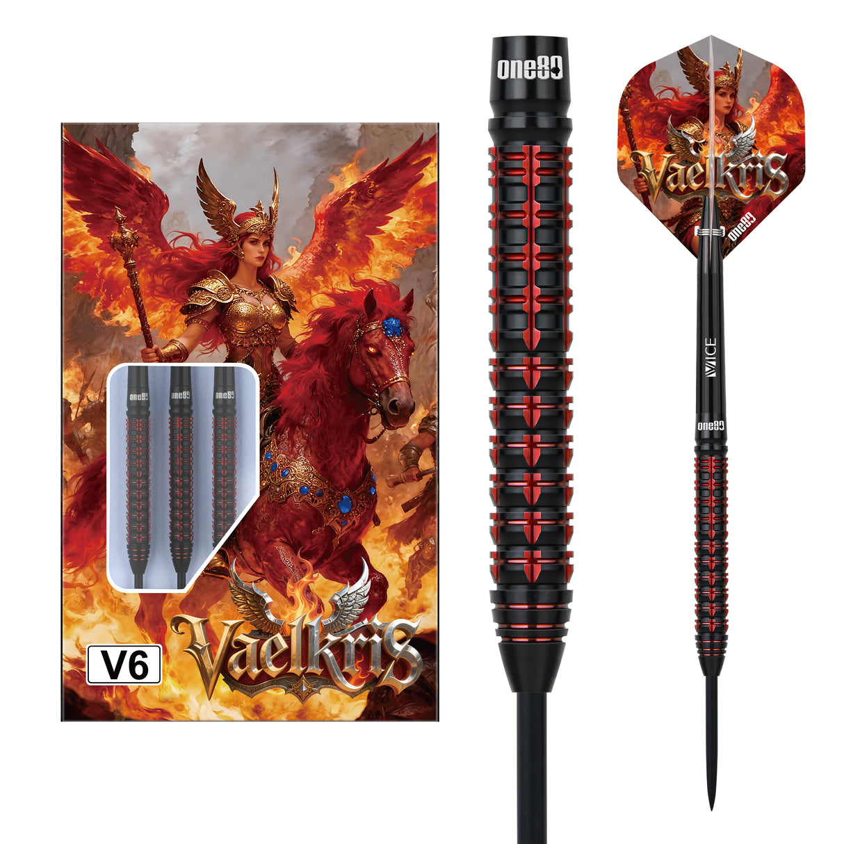 One80 Vaelkris Darts - Stahlspitze - 90% Tungsten - V06