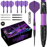 Mission Vector Darts - Stahlspitze - 95% Tungsten - Schwarz PVD & Lila Elektro