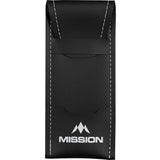 Mission Sport 8 Darts Case - Black Bar Wallet with Trim White