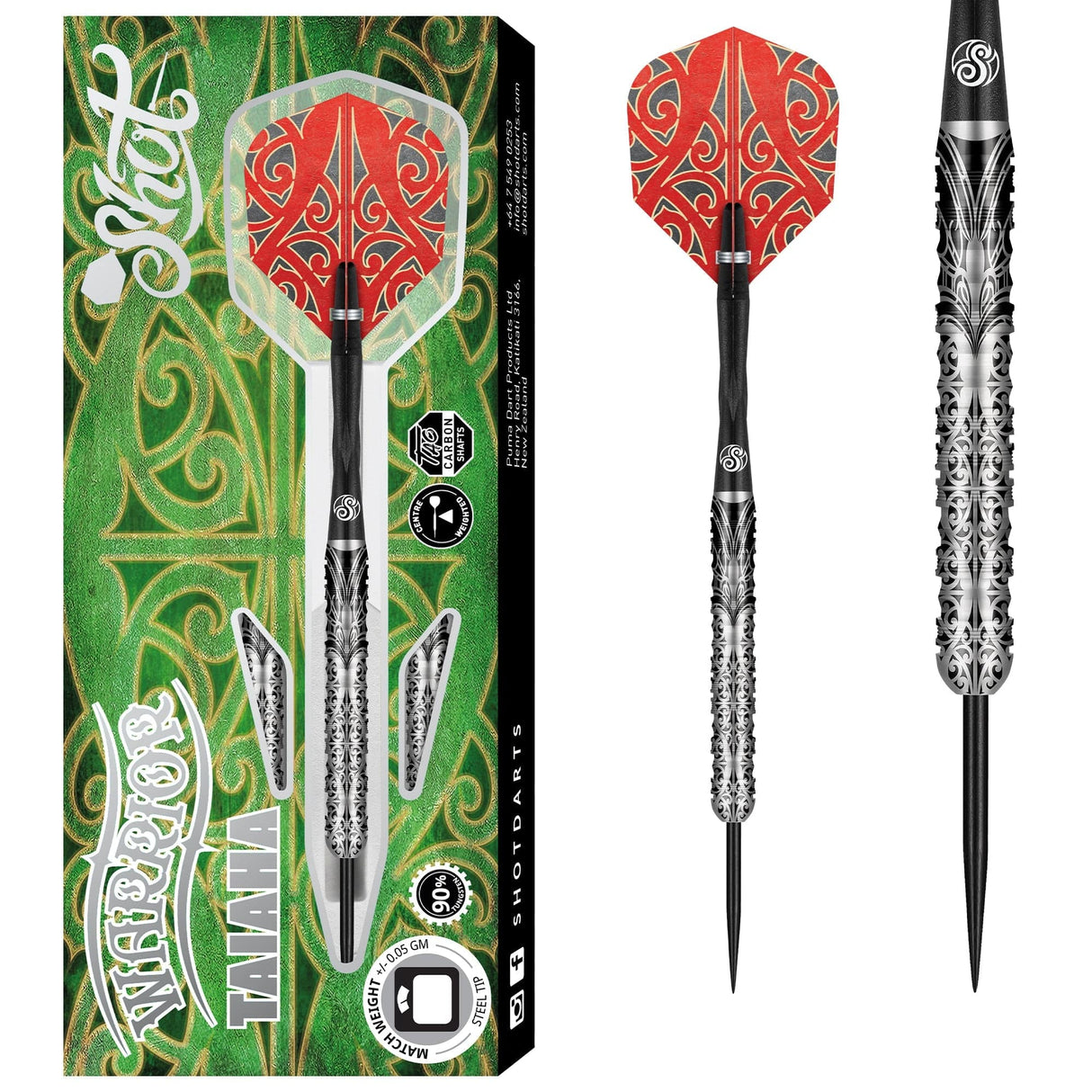 Shot Warrior Darts - Steel Tip - 90% Tungsten - Taiaha