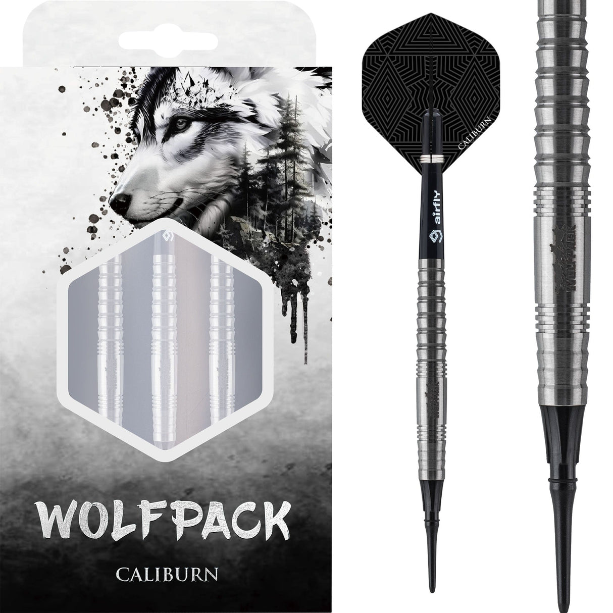 Caliburn Wolfpack Darts - Soft Tip - 90% Tungsten - W6 - 19g PERS