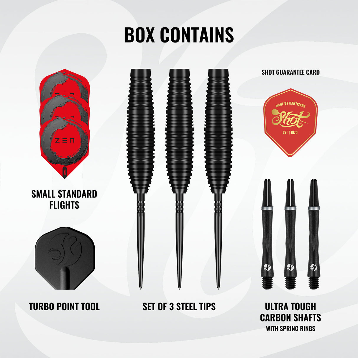 Shot Zen Darts - Stahlspitze - 90% Tungsten - Bomber